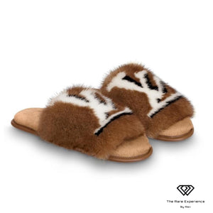 LV Mink Mules Slipper