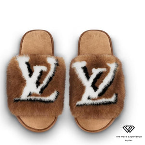 LV Mink Mules Slipper